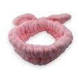 Bandeau à maquillage rose femme noeud coeur