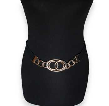 Ceinture fantaisie femme élastique boucle dorée