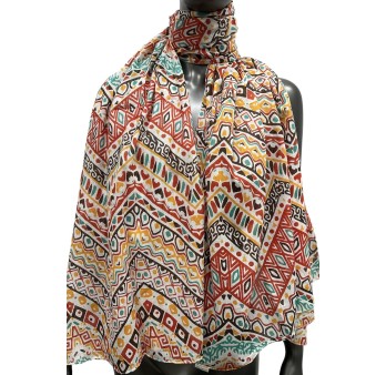Foulard ethnique couleurs chaudes