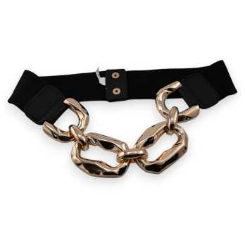 Ceinture fantaisie femme élastique grosse chaine dorée