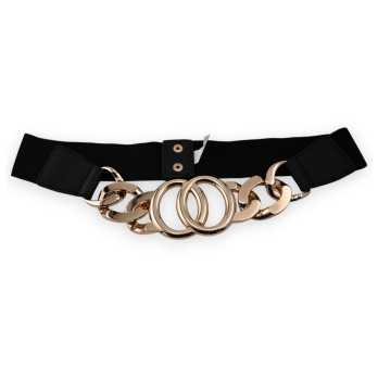 Ceinture fantaisie élastique grosse boucle doré design