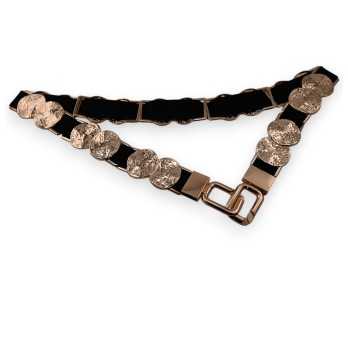 Ceinture fantaisie femme élastique pièces dorées