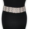 Ceinture fantaisie femme élastique doré et argenté strass