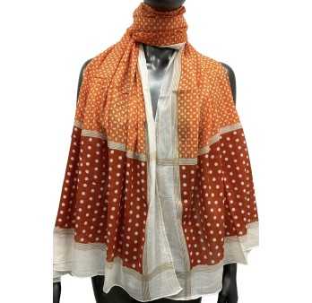 Foulard ethnique orange et marron