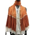 Foulard ethnique orange et marron