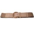 Ceinture fantaisie élastique femme boucle dorée beige