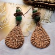Boucles d'oreilles métal pierre ethnique