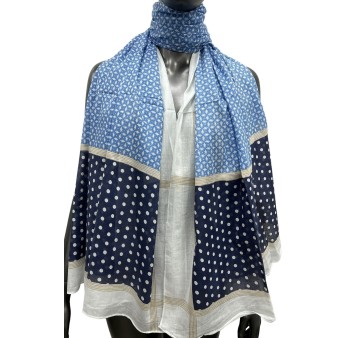 Foulard ethnique nuance bleu