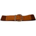 Ceinture fantaisie élastique femme boucle dorée camel