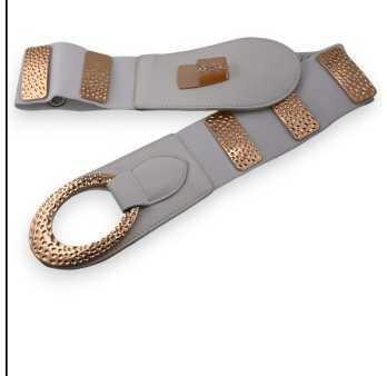 Ceinture fantaisie élastique femme blanche et dorée