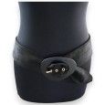 Ceinture fantaisie femme tissu suédine noir boucle métal