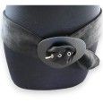 Ceinture fantaisie femme tissu suédine noir boucle métal