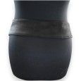 Ceinture fantaisie femme tissu suédine noir boucle métal