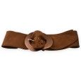 Ceinture fantaisie femme tissu suédine camel boucle métal