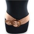 Ceinture fantaisie femme tissu suédine camel boucle métal