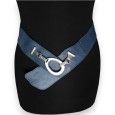 Ceinture fantaisie élastique femme bleu jeans