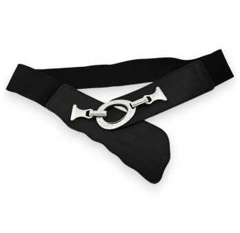 Ceinture fantaisie élastique femme noire