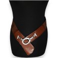 Ceinture fantaisie élastique femme marron