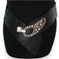 Ceinture fantaisie élastique femme noire boucle martelée