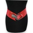 Ceinture fantaisie élastique femme rouge bordeau boucle martelée