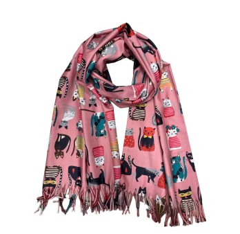 Echarpe viscose chat ultra douce rose