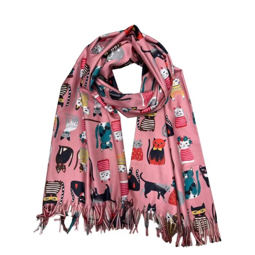 Echarpe viscose chat ultra douce rose