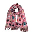 Echarpe viscose chat ultra douce rose