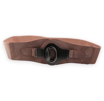 Ceinture fantaisie élastique femme vieux rose