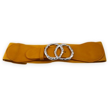 Ceinture fantaisie élastique femme moutarde