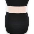 Ceinture fantaisie élastique femme beige grosse boucle dorée