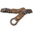 Ceinture fantaisie élastique femme beige dorée et argentée