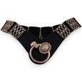 Ceinture fantaisie femme élastique noire et dorée