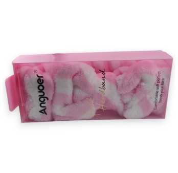 Bandeau à maquillage femme rose et blanc