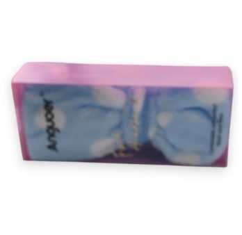Bandeau à maquillage femme bleu ciel pois blanc