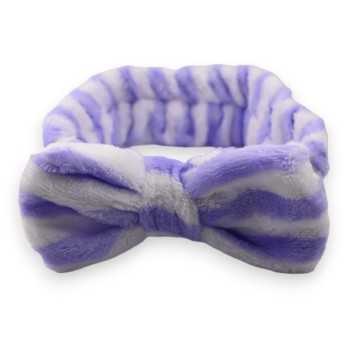 Bandeau à maquillage femme parme et blanc