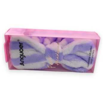 Bandeau à maquillage femme parme et blanc