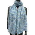 Foulard motif éventail détails dorés