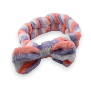Bandeau à maquillage femme blanc corail et parme