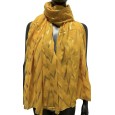 Foulard fluide moutarde orné de dorure