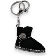 Porte-clés argenté chaussure noire