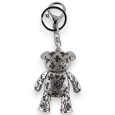 Porte-clés argenté nounours articulé multicolore