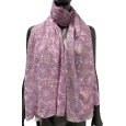 Foulard vieux rose orné de rosaces dorées