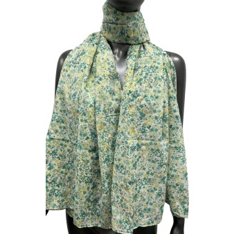 Foulard liberty nuance vert détails dorés