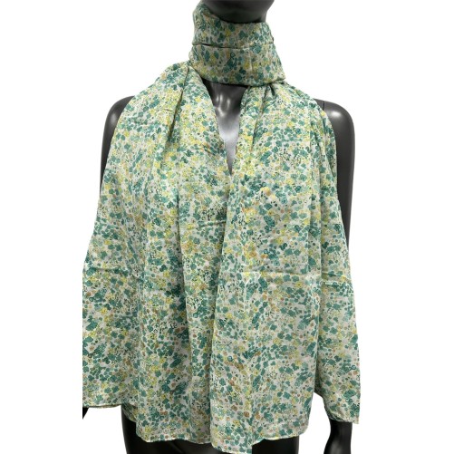 Foulard liberty nuance vert détails dorés