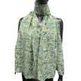 Foulard liberty nuance vert détails dorés