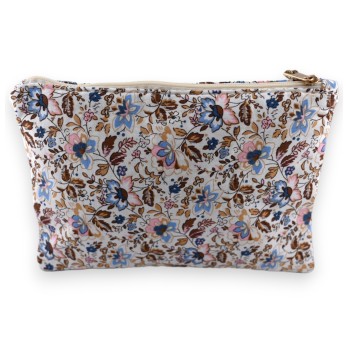 Pochette tissu AMOUR fleuri pastel