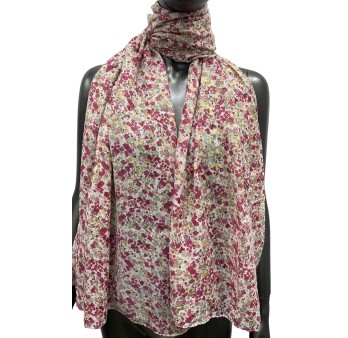 Foulard liberty framboise orné de dorure