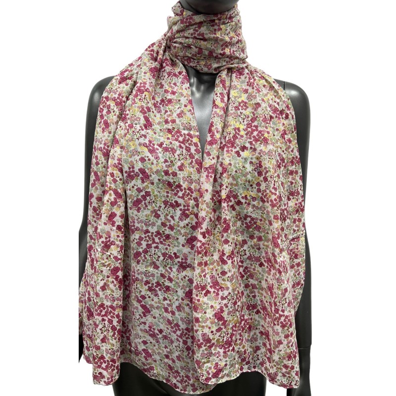 Foulard liberty framboise orné de dorure