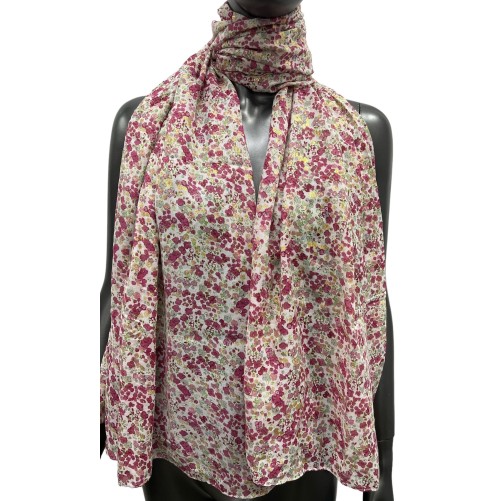 Foulard liberty framboise orné de dorure