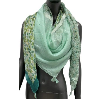 Foulard 4 faces nuance vert